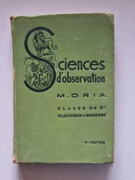Livre ancien "Sciences d'observation - classe de 6ème"