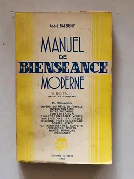 Livre ancien "Manuel de bienséance moderne"
