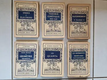 Lot de 6 livres anciens de cours de science