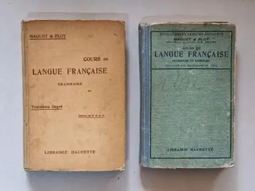 Lot de 2 livres anciens "Cours de langue française"