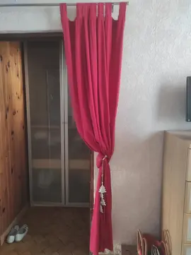 2 double rideaux rouges
