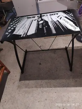bureau " New York " plateau en verre, L 80 X l 50 X H 70