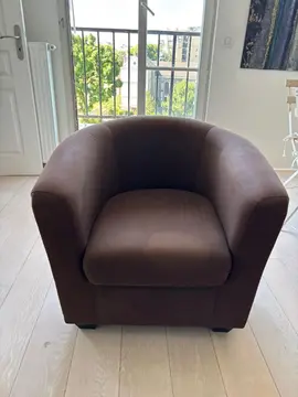 Fauteuil tissu marron