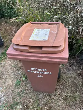 poubelle marron