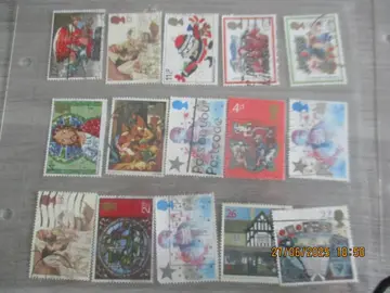 15 timbres oblitérés Noël - Grande Bretagne