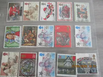 15 timbres oblitérés Noël - Grande Bretagne