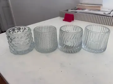 Lot de 4 récipients à bougie