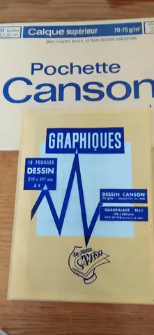 pochette papier calque + feuilles dessin graphiques