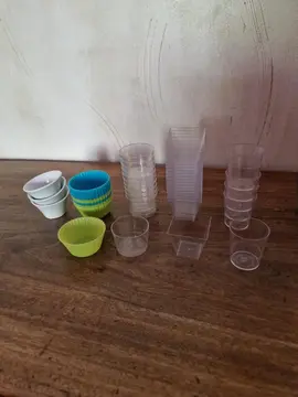 verrine en verre, plastique, silicone
