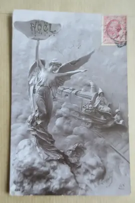 Ancienne carte postale NOËL (imprimé en relief) 1909