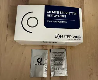 60 lingettes nettoyantes appareil auditif lunettes