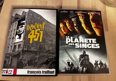 2 DVD La planète des singes + Fahrenheit 451 comme neufs