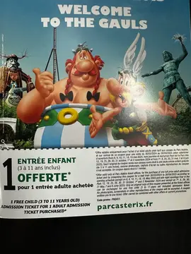 Petit livret et coupon billet enfant Parc Asterix