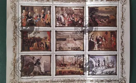 timbres Corée du Nord : tableaux (lot B)
