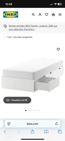 lit simple IKEA Nordli avec tiroirs de rangement
