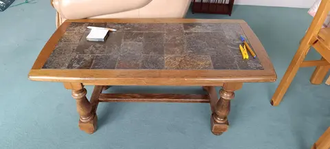 Table bois et pierre