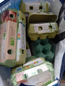 un sac de boîtes d œufs vides