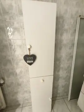 meuble salle de bain blanc bon etat
