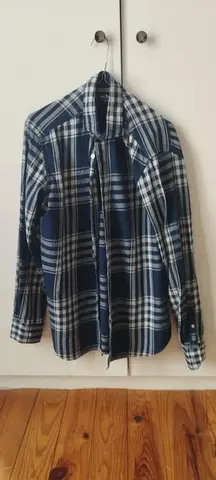 Chemise Café Coton à manches longues taille M regular carreaux et col cut-away/italien