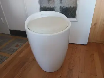 Tabouret rangement blanc