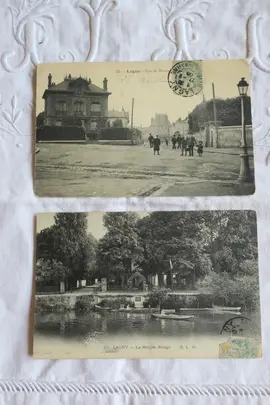 Lot de 2 cartes anciennes de LAGNY (Seine-et-Marne) Années 1900