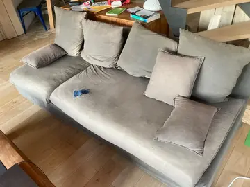 canapé modulable tissu gris