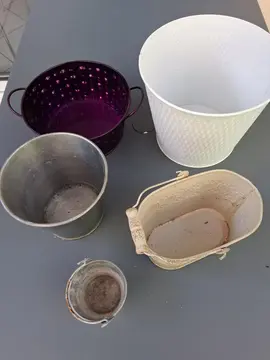 Lot de 5 cache-pots en métal