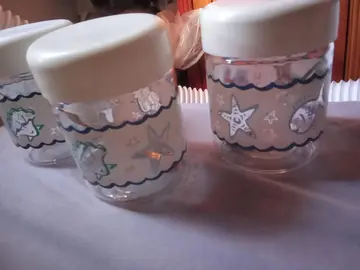 lot de 3 pots en verre avec petite cuillère
