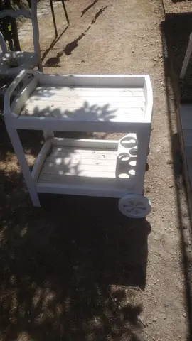Table roulante de jardin en pvc