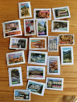 20 timbres France divers portraits régions