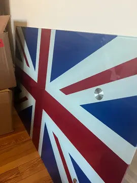 bureau en verre drapeau anglais