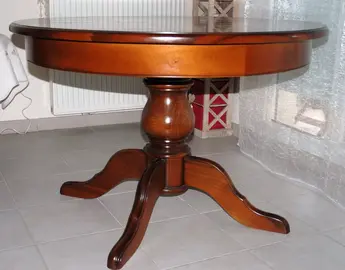 Table noyer massif (115 de diamètre) plus 2 rallonges