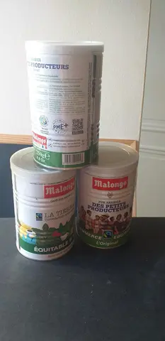 3 boites à café vides