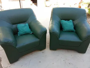 fauteuil en cuir vert