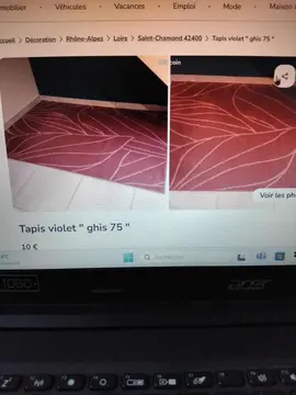 tapis 190x130 ,2 violet et 1 rouge
