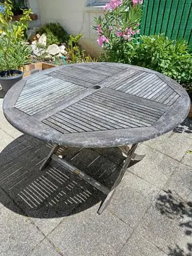 table bois ronde extérieure
