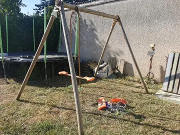 Balançoire bois 3 agrès