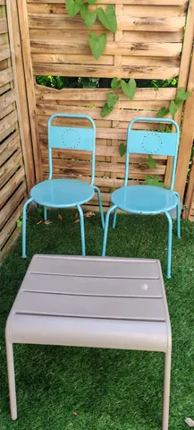 Lot 2 chaises bleues enfant