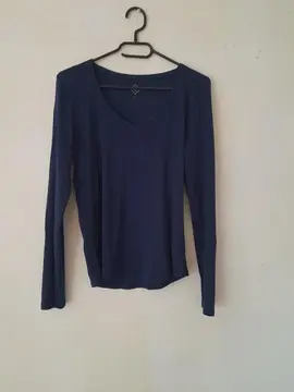 Tee-shirt à manches bleu T L