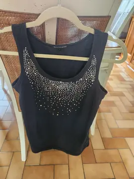 Débardeur femme noir taille 40 coton