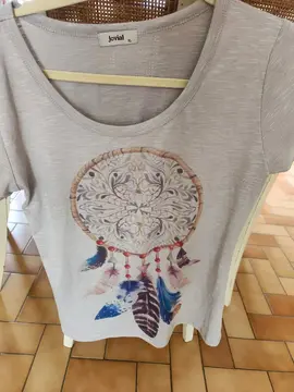 tee shirt femme gris et motif 40 42