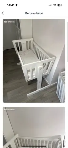 lit bébé avec matelas et 3 draps housses