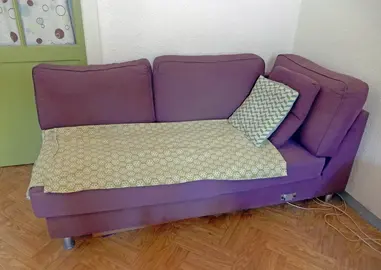Méridienne canapé coton mauve