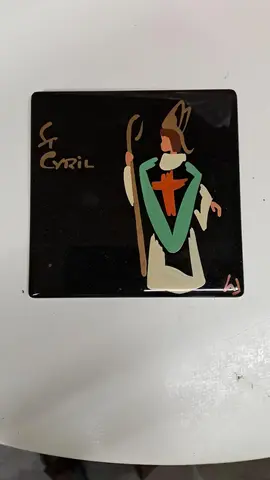 cadre st Cyril peint main