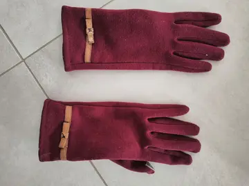 gants bordeaux femme