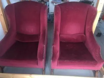 2 fauteuil en velours rouge