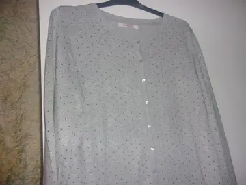 Gilet gris à pois noir "Camaieu" - 46 - TBE