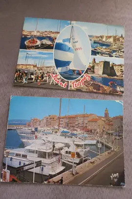 Lot de 2 anciennes cartes postales St TROPEZ (Var) Années 70