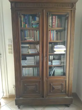 Bibliothèque ancienne vitrée style Henri II