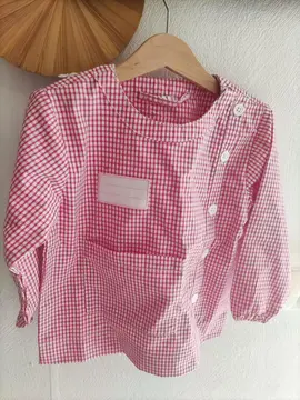 tablier d'école.( rose et blanc) 3 ans.